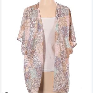 Blue B Collection Floral Patchwork Kimono